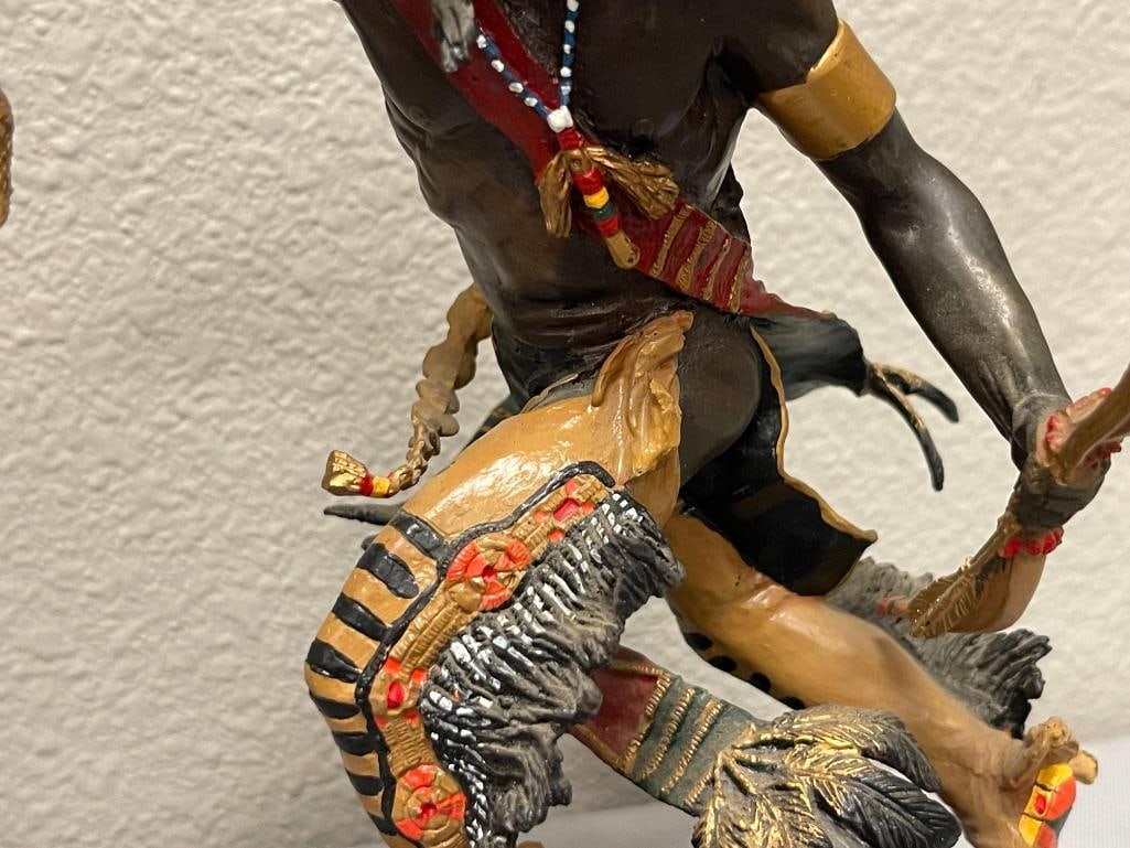 R.F. MURPHY SPIRIT OF THE RAVEN NATIVE AMERICAN PAINTED BRONZE SCULPTURE FOR THE FRANKLIN MINT - 4