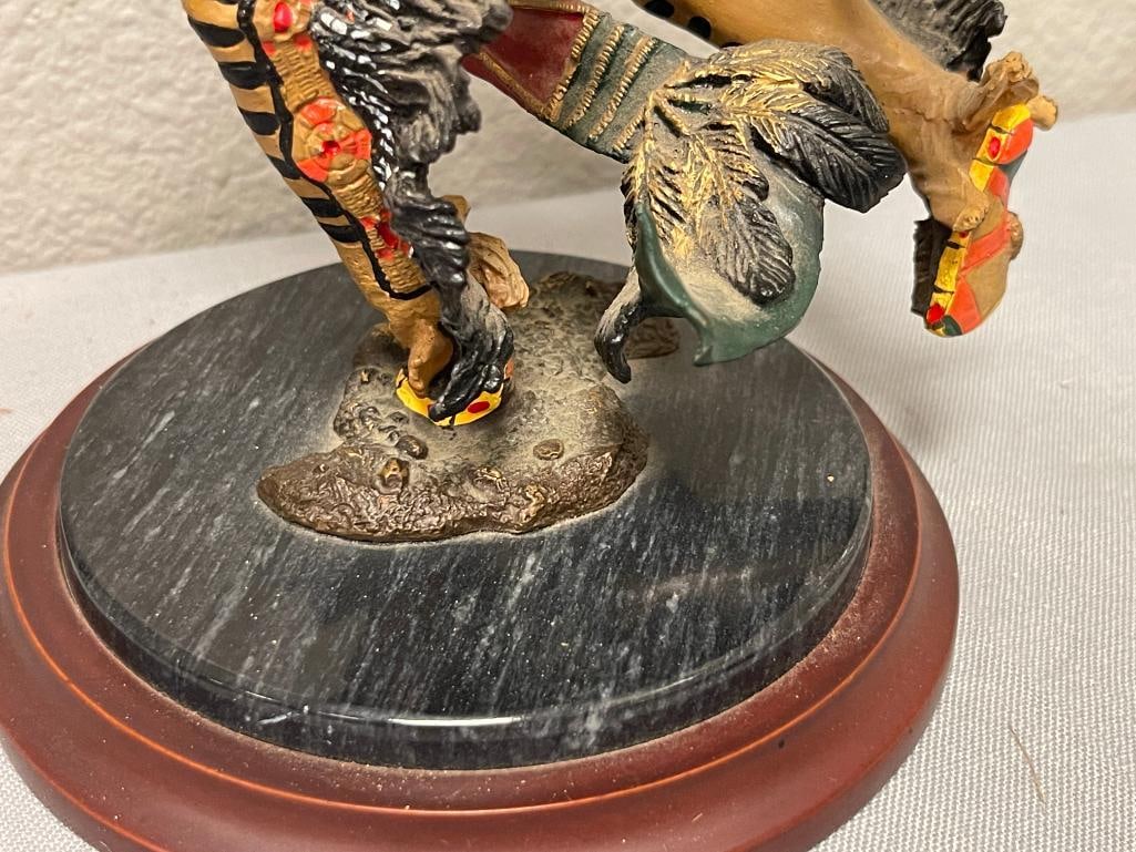 R.F. MURPHY SPIRIT OF THE RAVEN NATIVE AMERICAN PAINTED BRONZE SCULPTURE FOR THE FRANKLIN MINT - 5