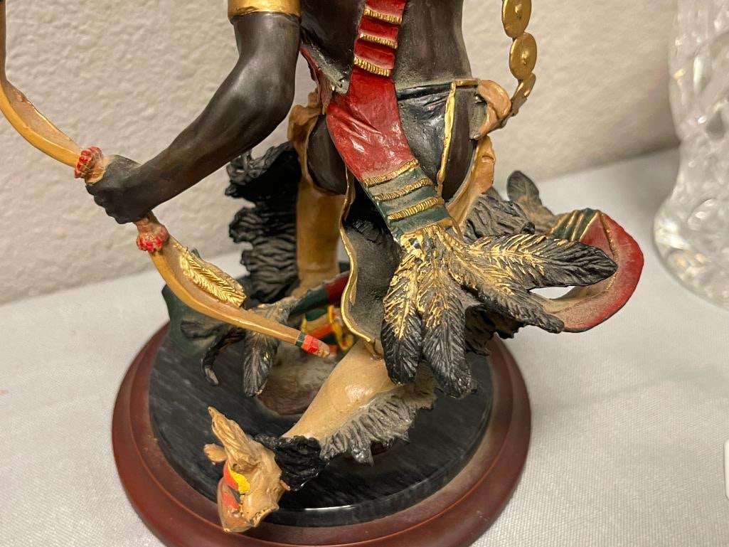 R.F. MURPHY SPIRIT OF THE RAVEN NATIVE AMERICAN PAINTED BRONZE SCULPTURE FOR THE FRANKLIN MINT - 7