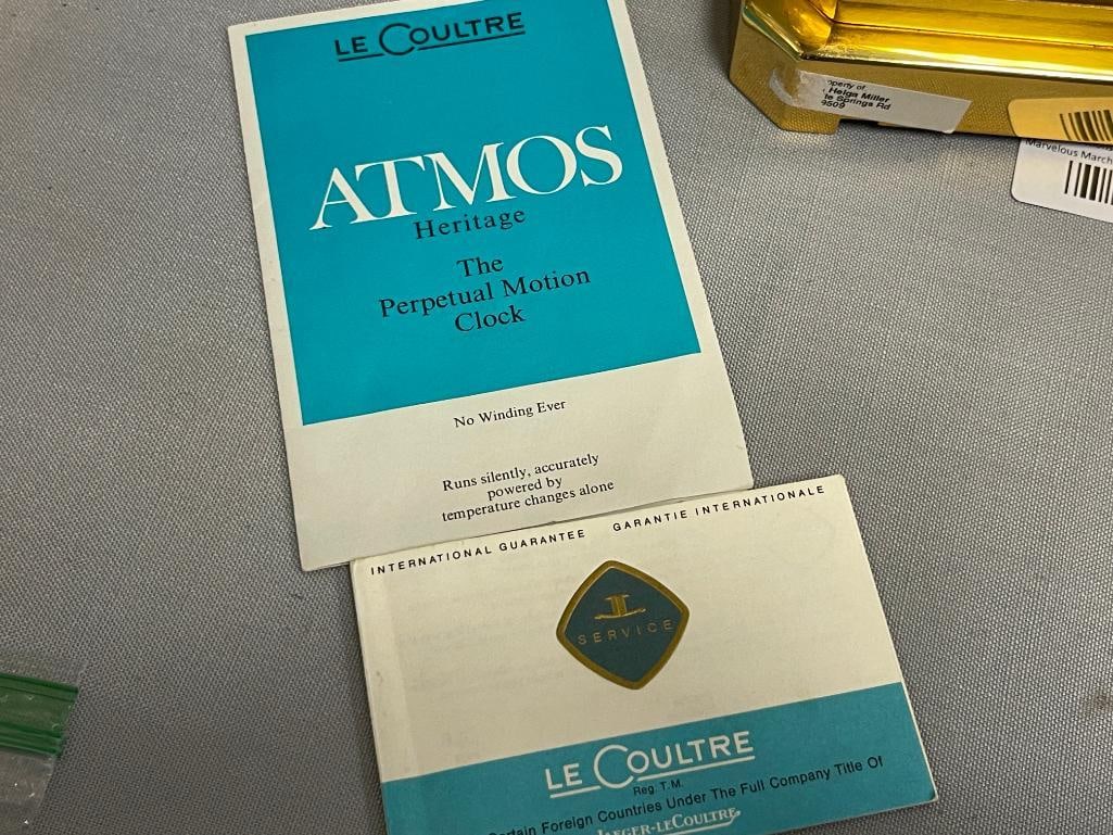 VINTAGE ELEGANT TIMEPIECE JAEGER - LE COULTRE ATMOS MANTEL / TABLE CLOCK SERIAL NO. 284819 - 10
