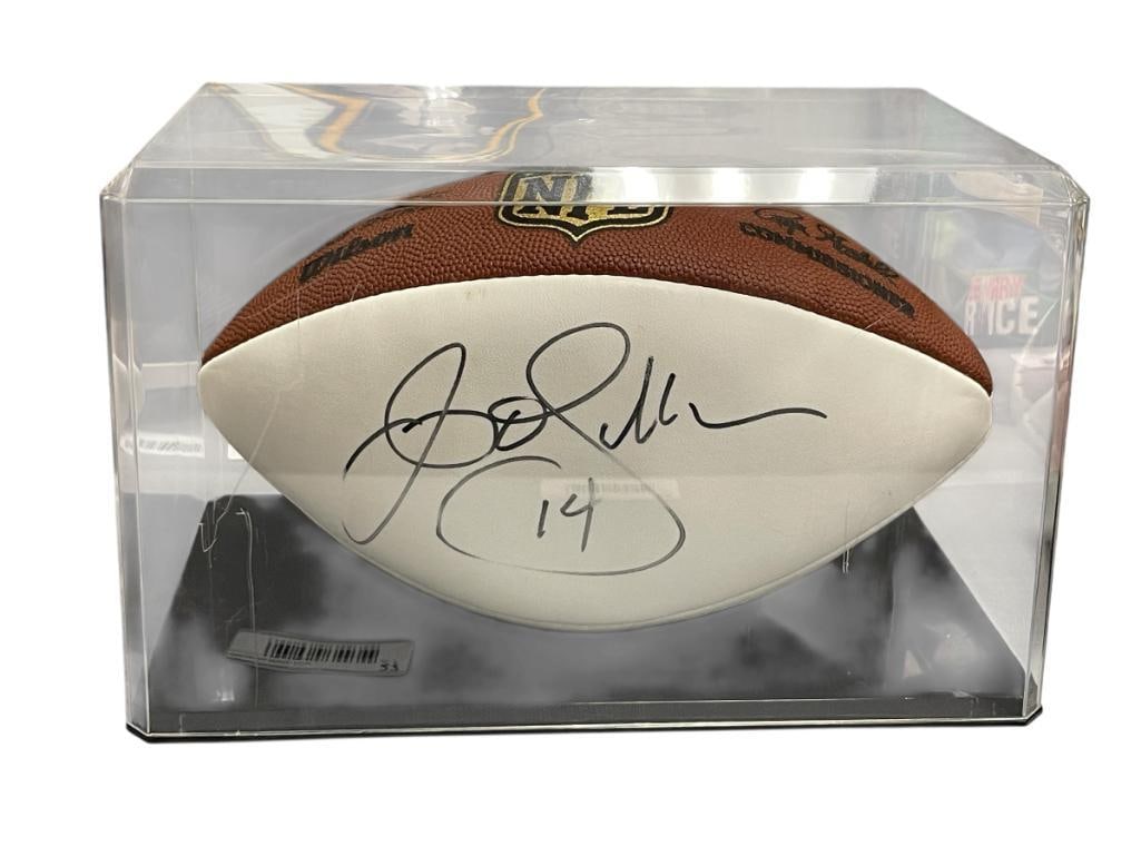 J.T. O'SULLIVAN FORMER FOOTBALL PLAYER AUTOGRAPHED FOOTBALL CERTIFIED BY PSA: J.T. O'SULLIVAN WAS A FORMER QUARTERBACK WHO PLAYED FOR NINE SEASONS, CERTIFIED BY PSA, CERTIFICATE NO. 1N40683, WITH DISPLAY 