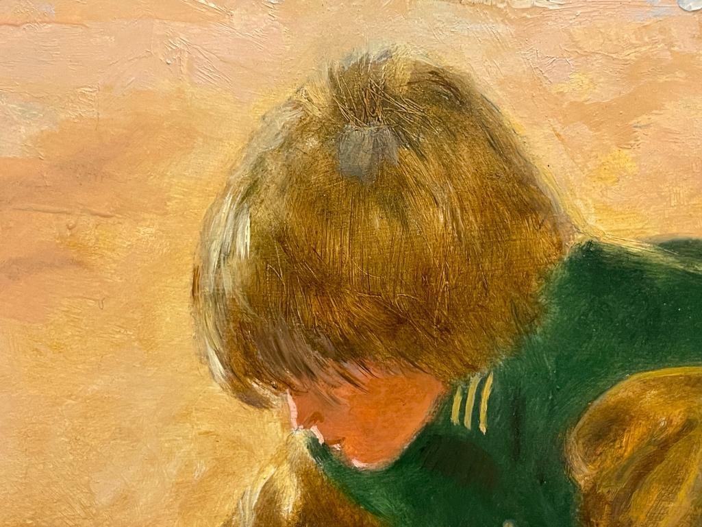 GUNNAR ANDERSON CALIFORNIA ARTIST ORIGINAL OIL ON BOARD TITLED A BUSY DAY - 3