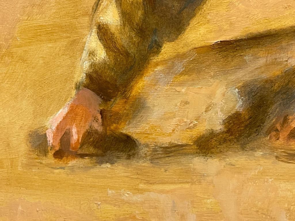 GUNNAR ANDERSON CALIFORNIA ARTIST ORIGINAL OIL ON BOARD TITLED A BUSY DAY - 4