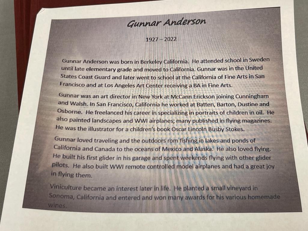 GUNNAR ANDERSON CALIFORNIA ARTIST ORIGINAL OIL ON BOARD TITLED A BUSY DAY - 7