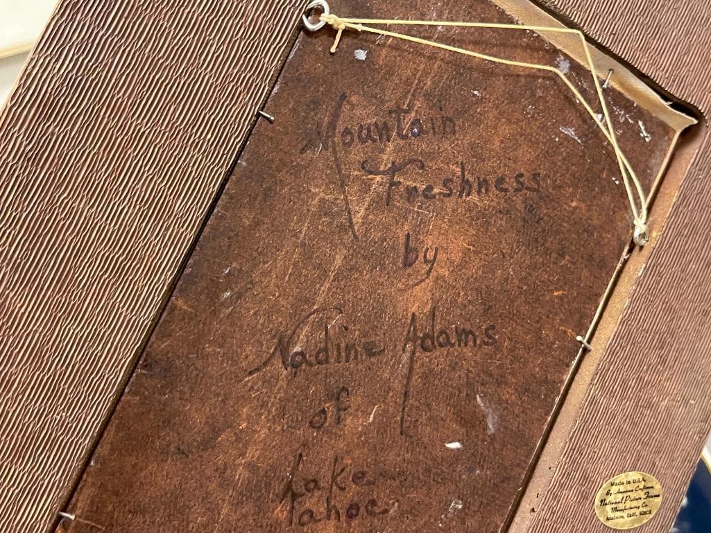 NADINE ADAMS OF LAKE TAHOE ORIGINAL OIL ON CANVAS PAINTING TITLED MOUNTAIN FRESHNESS - 6