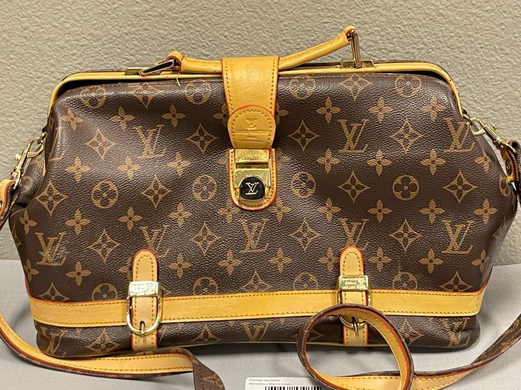 VINTAGE LOUIS VUITTON BROWN MONOGRAM DOCTOR'S BAG FASHION DESIGNER BAG - 2