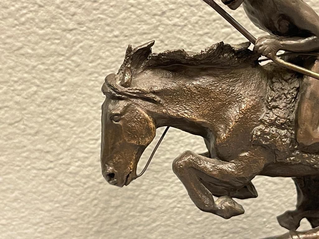 FREDERIC REMINGTON RENOWN WESTERN AMERICAN ARTIST RESTRIKE BRONZE THE CHEYENNE - 3