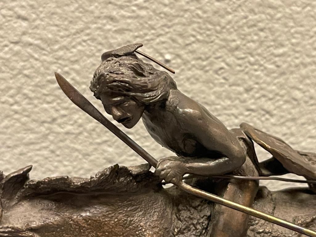 FREDERIC REMINGTON RENOWN WESTERN AMERICAN ARTIST RESTRIKE BRONZE THE CHEYENNE - 4