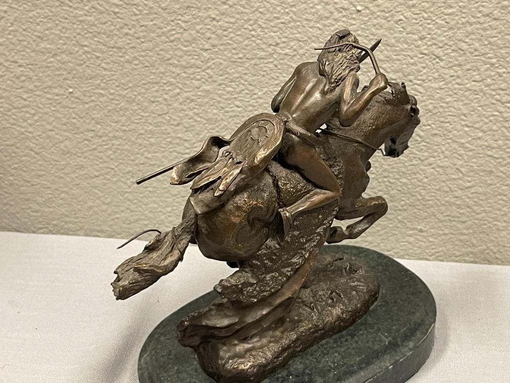 FREDERIC REMINGTON RENOWN WESTERN AMERICAN ARTIST RESTRIKE BRONZE THE CHEYENNE - 5