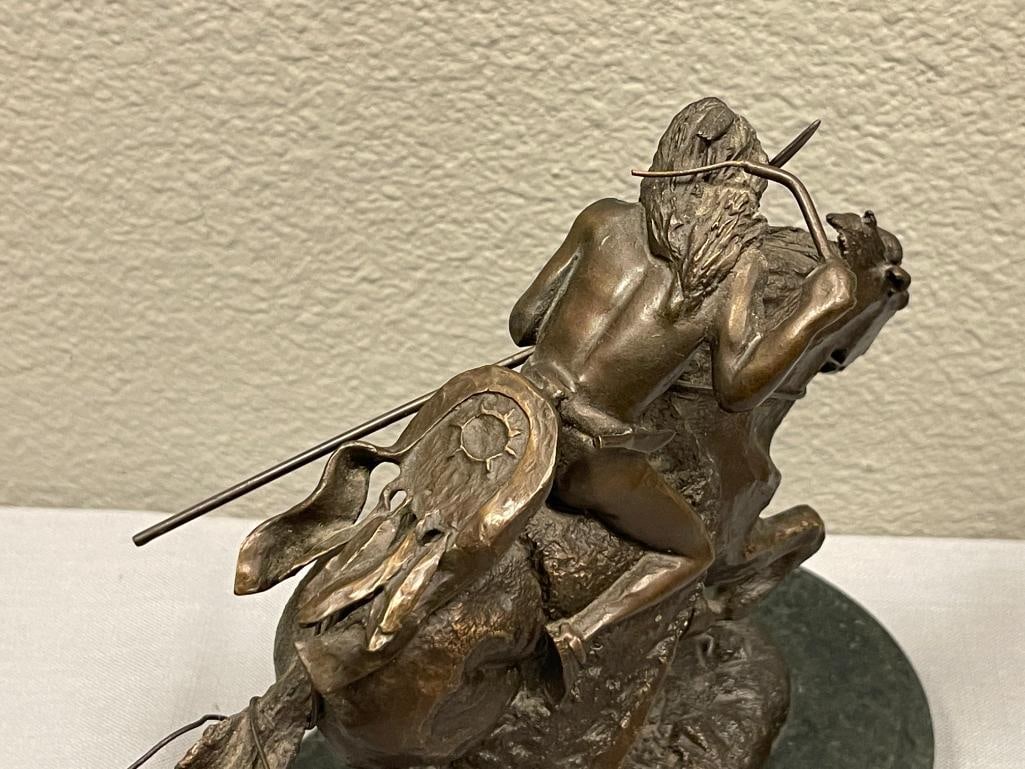 FREDERIC REMINGTON RENOWN WESTERN AMERICAN ARTIST RESTRIKE BRONZE THE CHEYENNE - 6