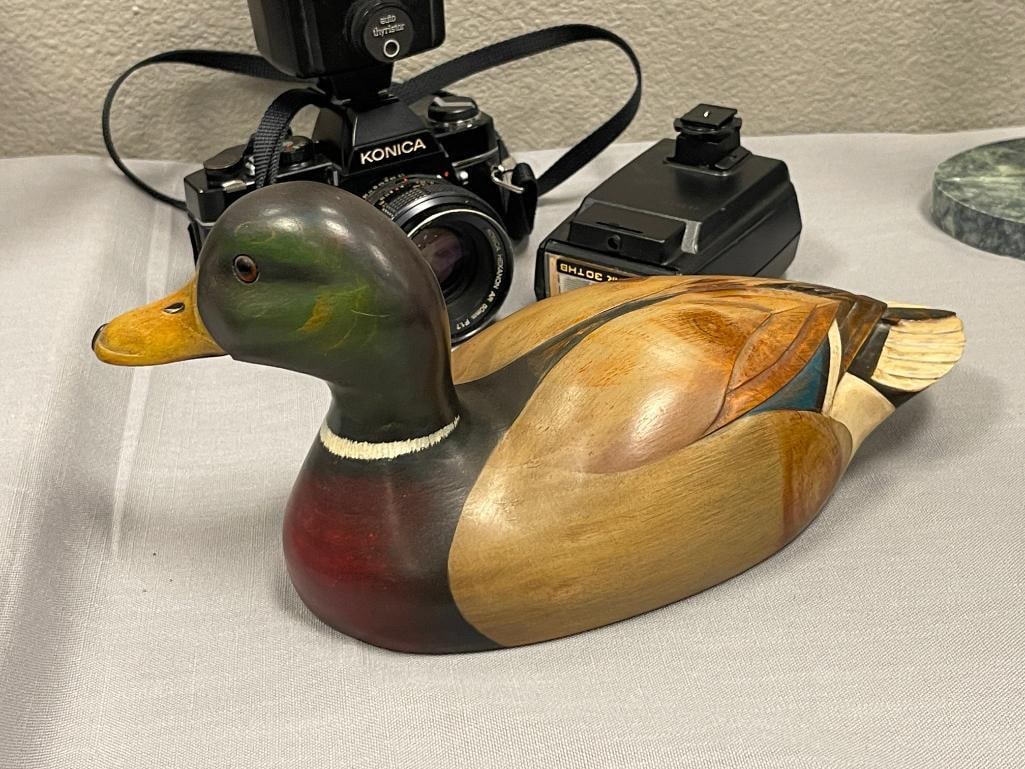 JENNIFER LINDER HAND CRAFTED WOODEN DUCK DECOY MALLARD DRAKE - 5