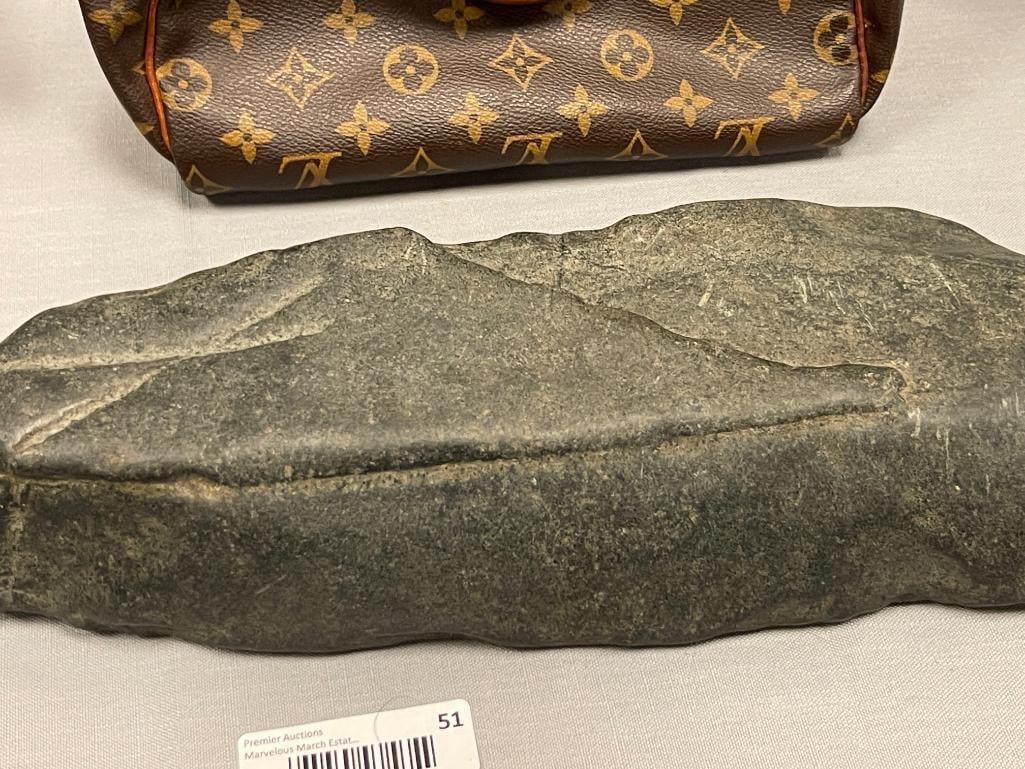 CARVED GREEN STONE ARTIFACT POSSIBLY FROM SOUTH AMERICA 13 POUNDS - 2