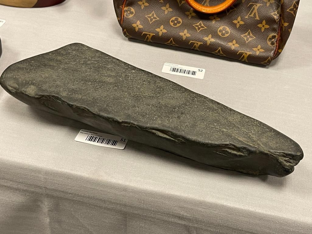 CARVED GREEN STONE ARTIFACT POSSIBLY FROM SOUTH AMERICA 13 POUNDS - 4