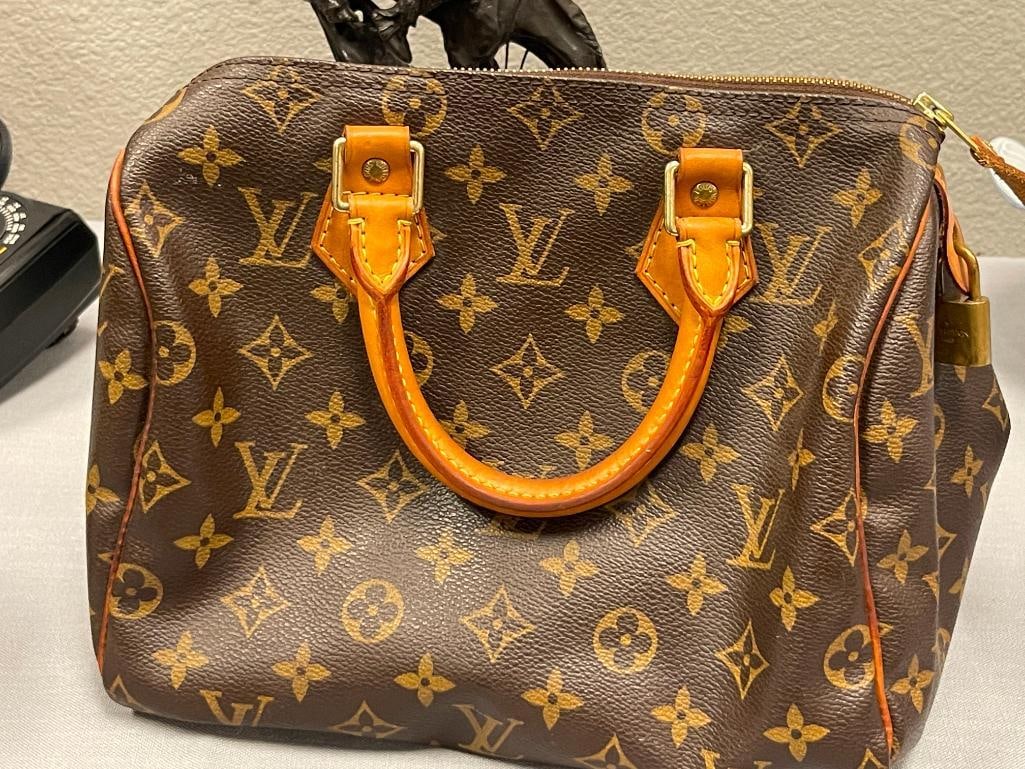 LOUIS VUITTON BROWN MONOGRAM SPEEDY FASHION DESIGNER BAG - 2