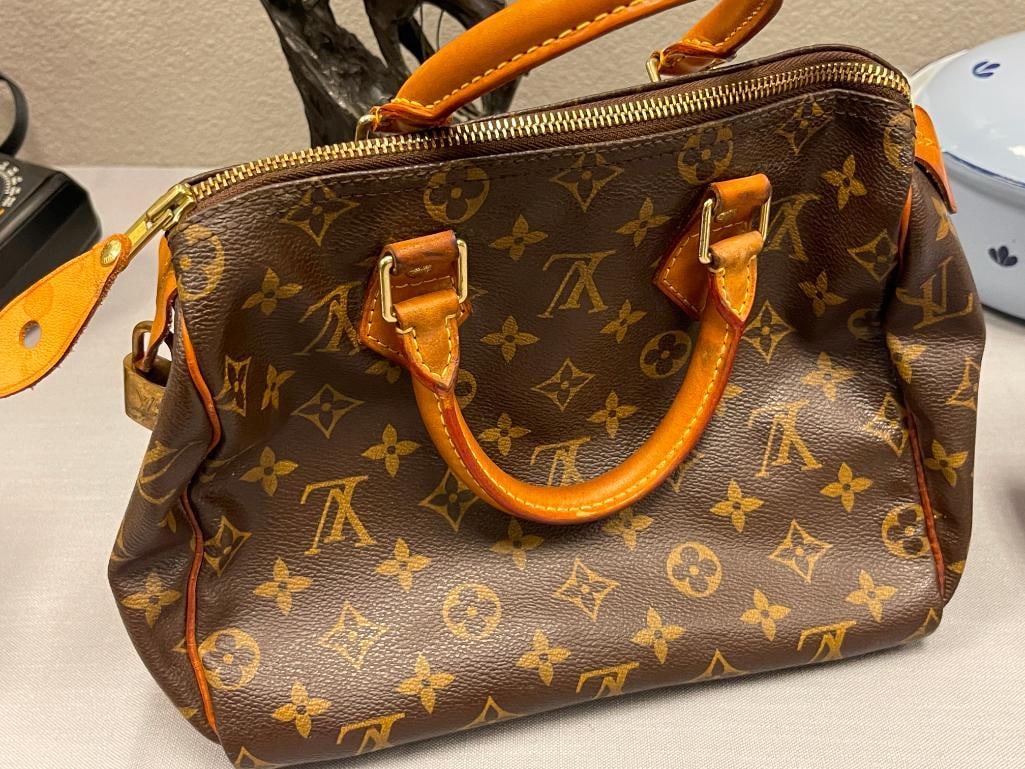 LOUIS VUITTON BROWN MONOGRAM SPEEDY FASHION DESIGNER BAG - 5
