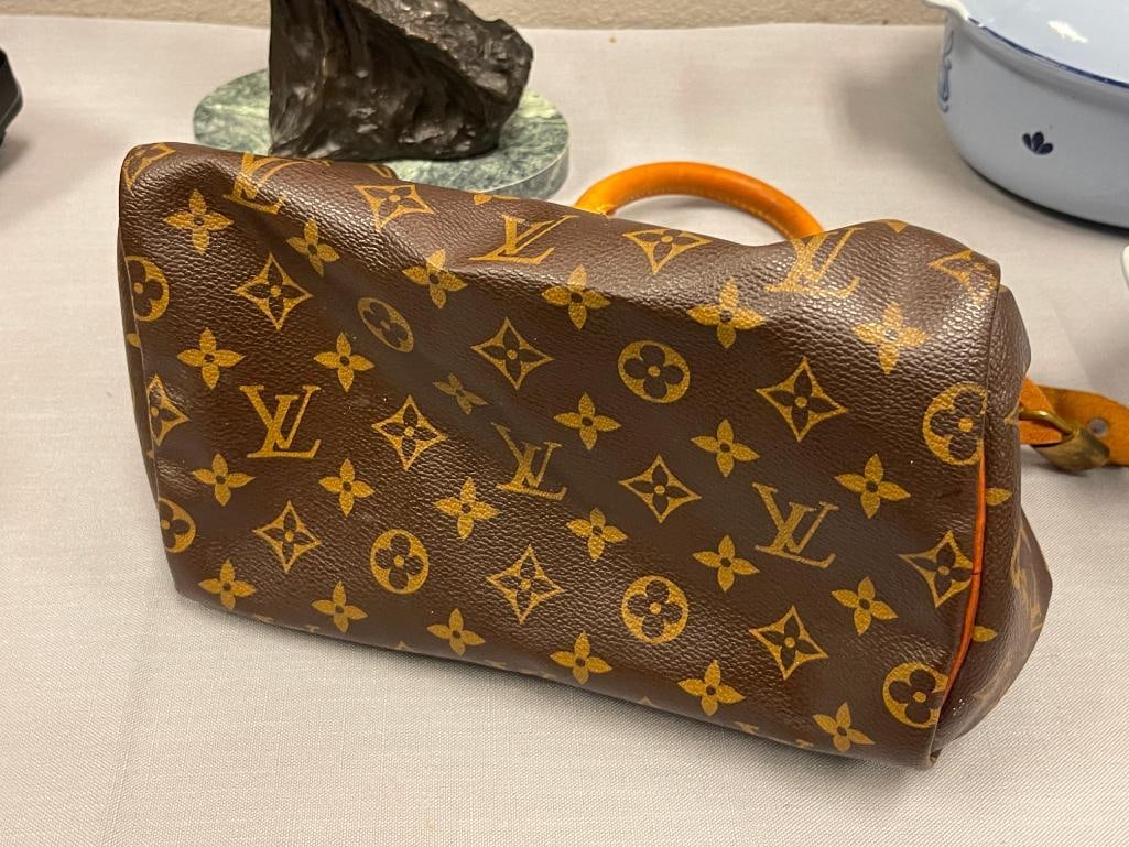 LOUIS VUITTON BROWN MONOGRAM SPEEDY FASHION DESIGNER BAG - 6