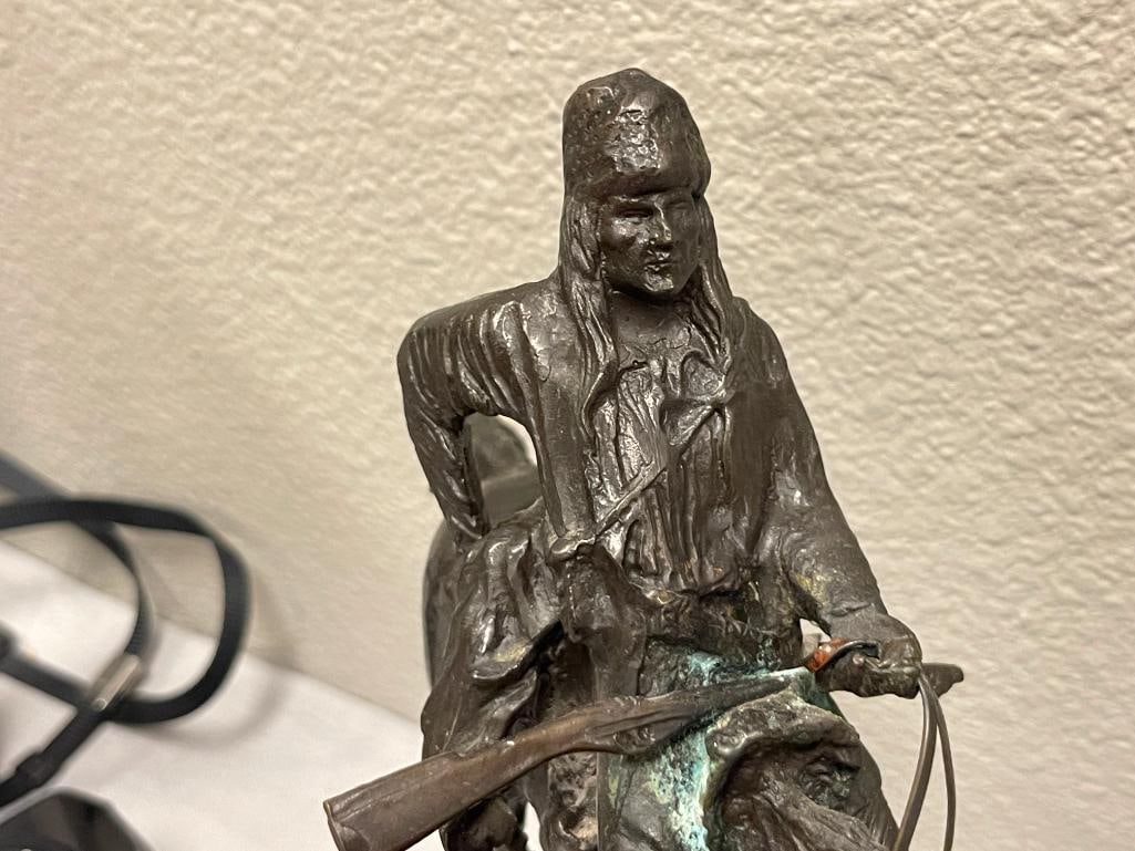 FREDERIC REMINGTON RENOWN WESTERN AMERICAN ARTIST RESTRIKE BRONZE MOUNTAIN MAN - 3