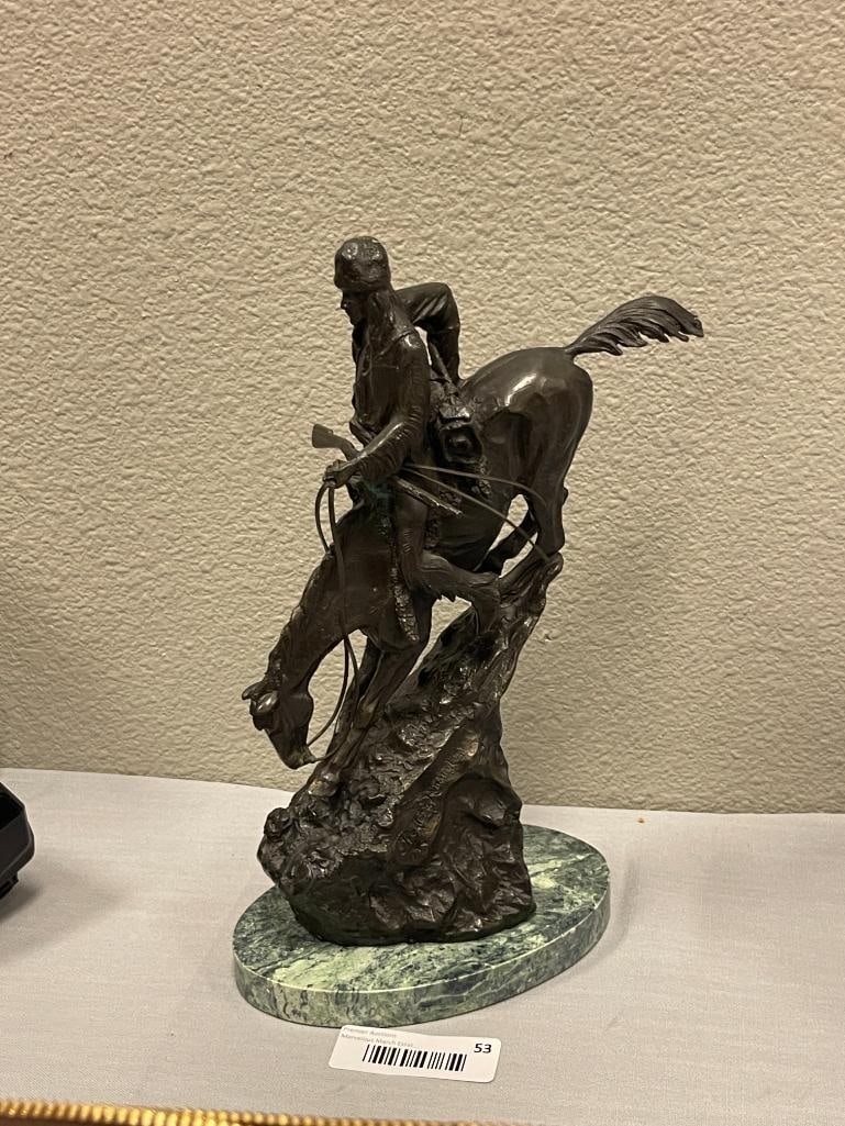 FREDERIC REMINGTON RENOWN WESTERN AMERICAN ARTIST RESTRIKE BRONZE MOUNTAIN MAN - 4