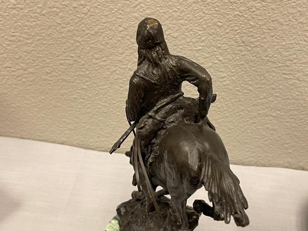 FREDERIC REMINGTON RENOWN WESTERN AMERICAN ARTIST RESTRIKE BRONZE MOUNTAIN MAN - 7