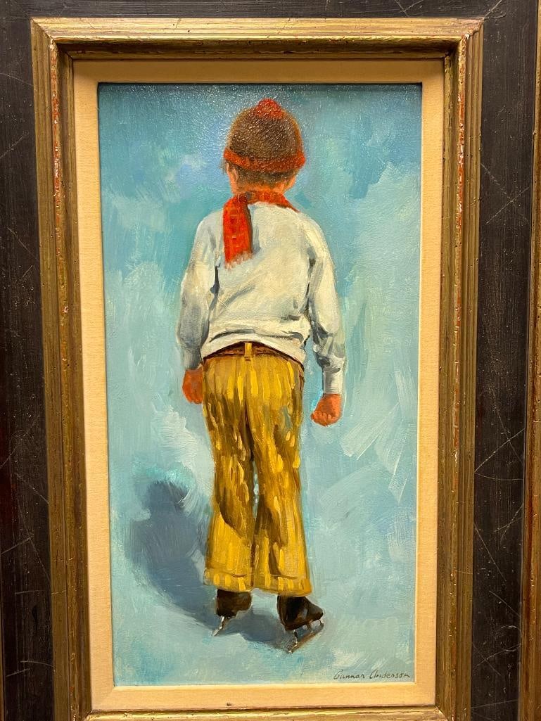 GUNNAR ANDERSON CALIFORNIA ARTIST ORIGINAL OIL ON MASONITE BOARD TITLED NOVICE - 2