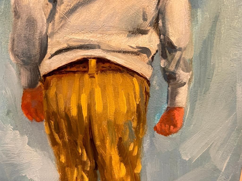 GUNNAR ANDERSON CALIFORNIA ARTIST ORIGINAL OIL ON MASONITE BOARD TITLED NOVICE - 4