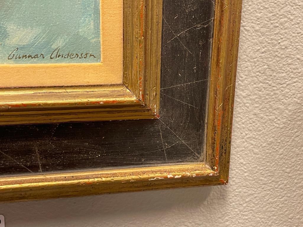 GUNNAR ANDERSON CALIFORNIA ARTIST ORIGINAL OIL ON MASONITE BOARD TITLED NOVICE - 7