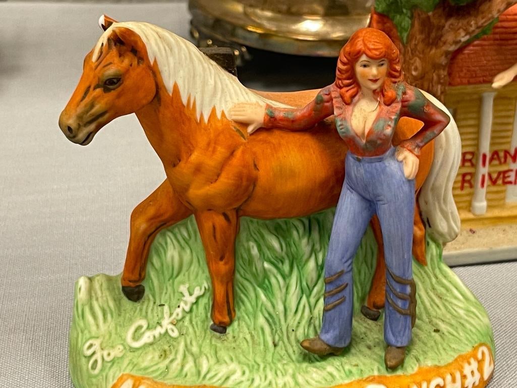 JOE CONFORTE NEVADA BROTHEL OWNER COLLECTIBLE PORCELAIN DECANTERS TRIANGLE RIVER AND MUSTANG RANCH - 2