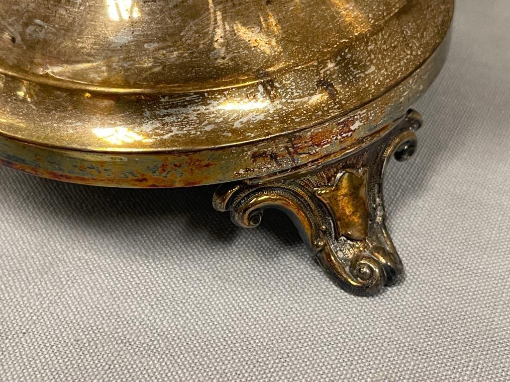 19TH CENTURY SILVERPALTE AND GLASS CRUET SET VICTORIAN ERA - 7