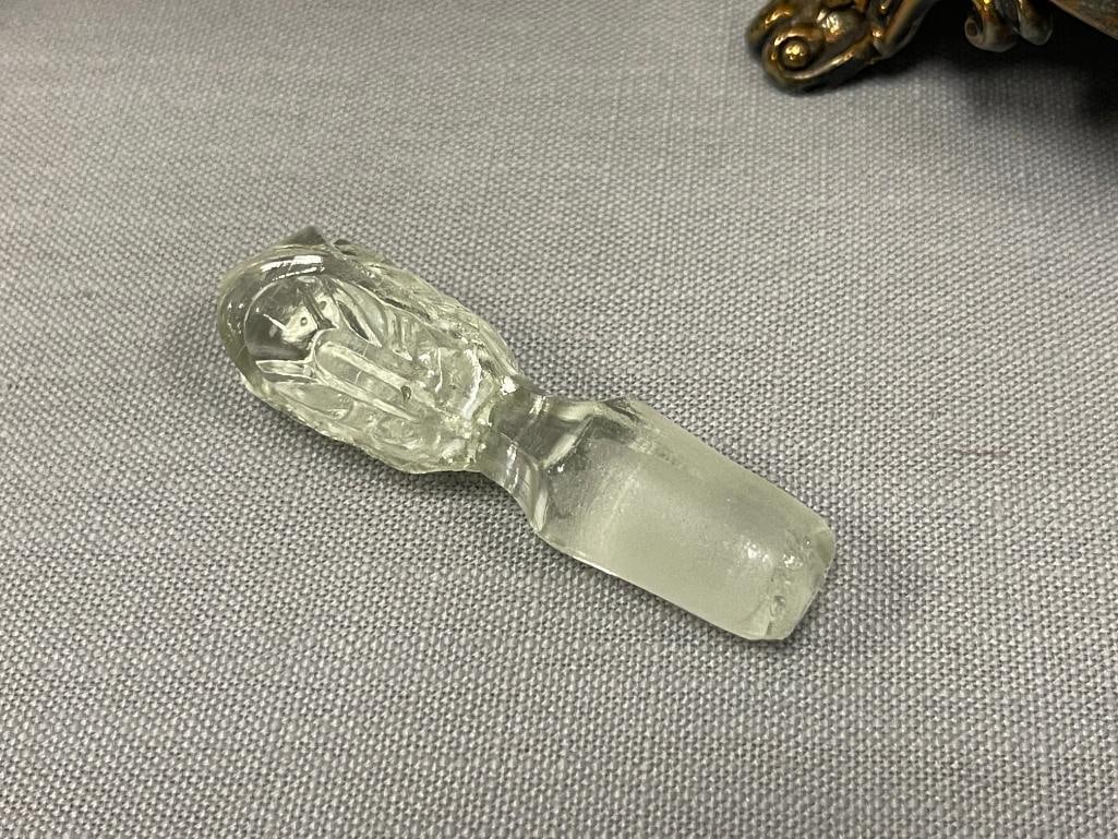 19TH CENTURY SILVERPALTE AND GLASS CRUET SET VICTORIAN ERA - 9