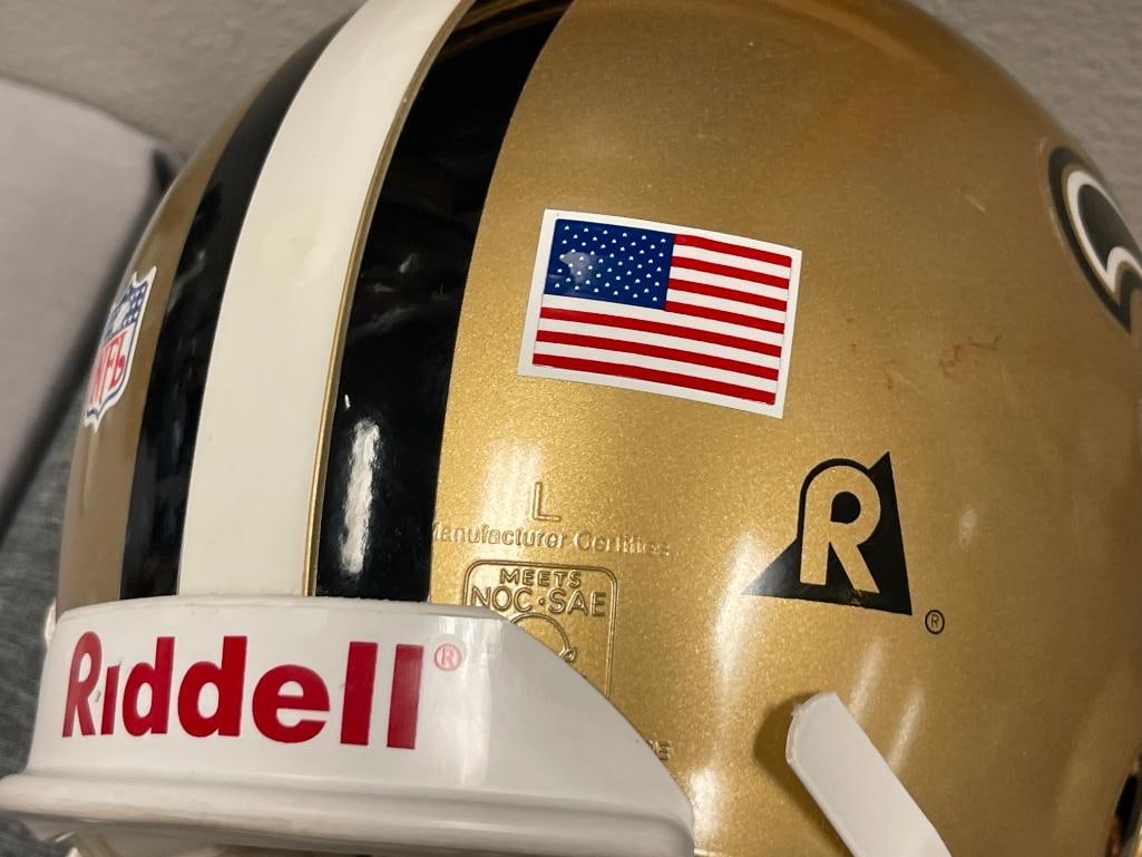 NEW ORLEANS SAINTS RIDDELL VSR-4 PROFESSIONAL ISSUE HELMET INTRODUCED IN 1994, BANNED PRIOR TO 2019 - 6