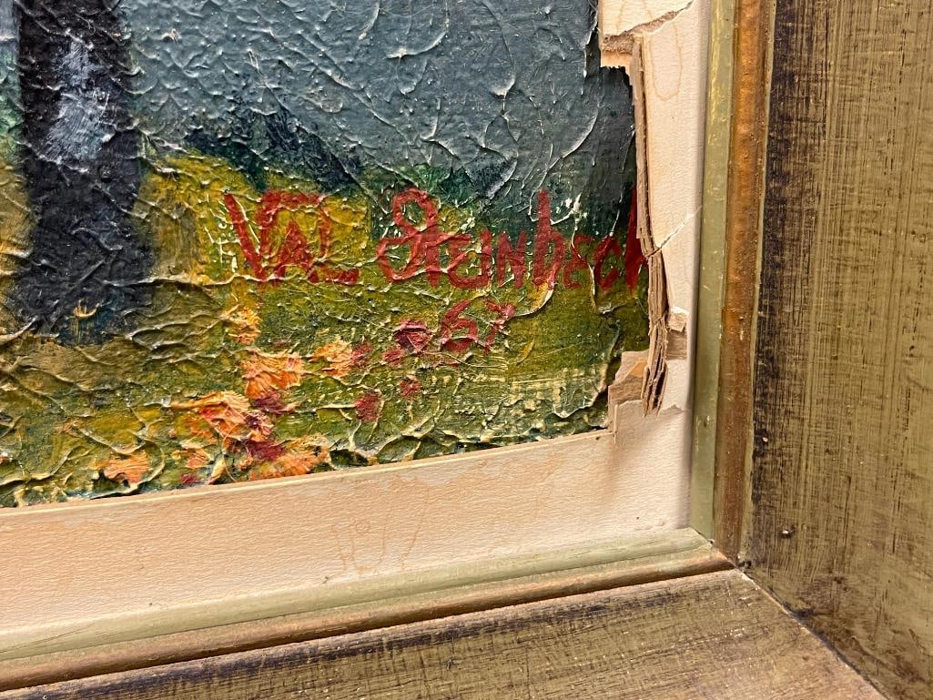 VALERIE STEINBECK ORIGINAL HEAVY ACRYLIC ON BOARD PAINTING DATED 1967 - 5