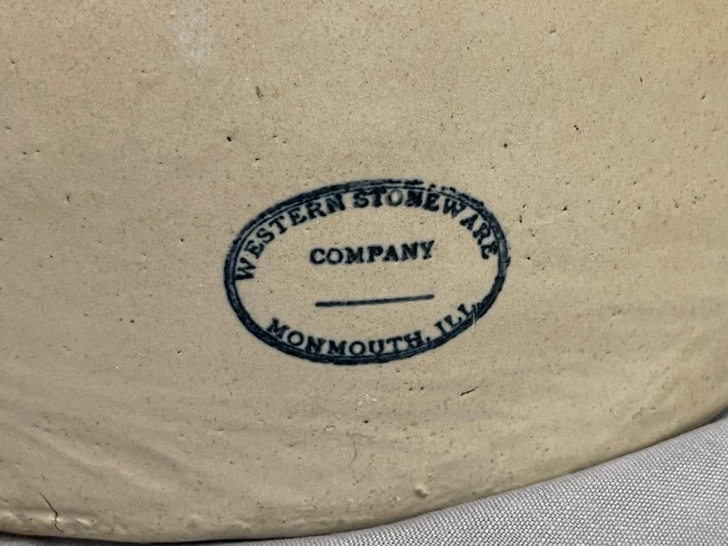 ANTIQUE WESTERN STONEWARE POTTERY CROCK SIX-GALLON - 4