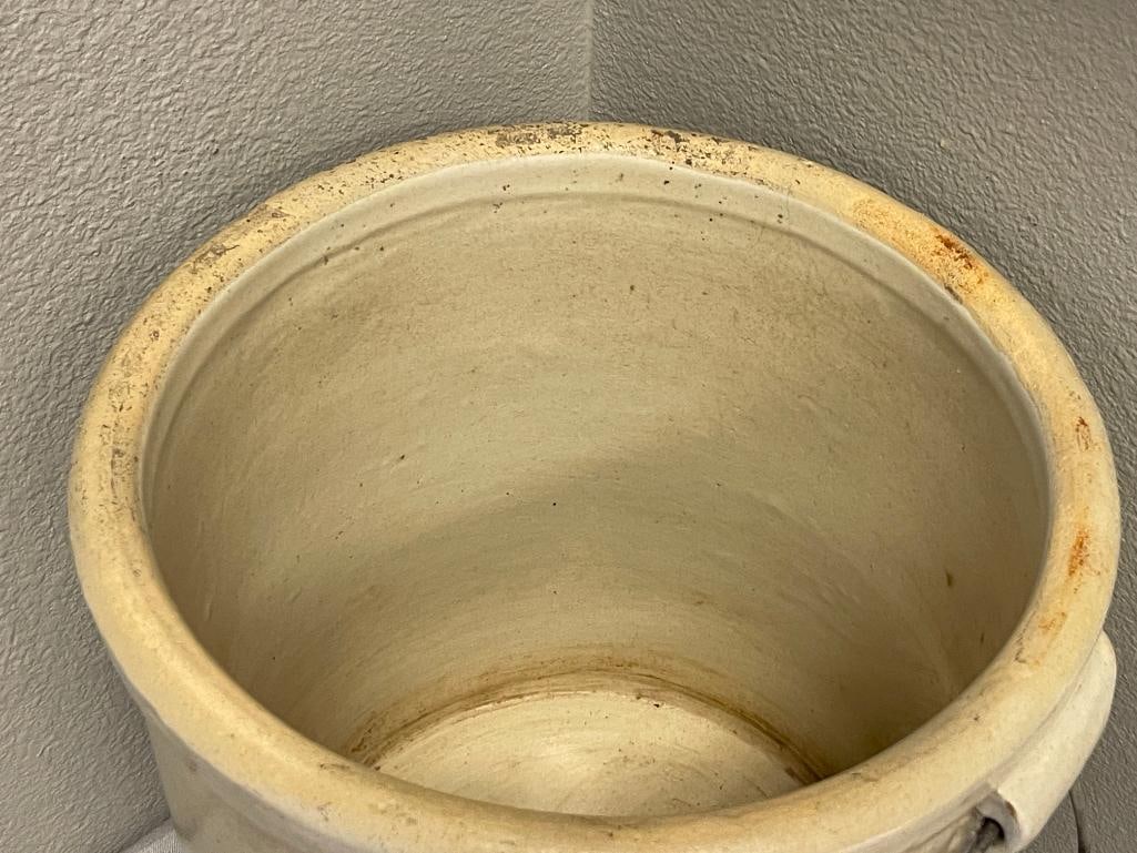 ANTIQUE WESTERN STONEWARE POTTERY CROCK SIX-GALLON - 7