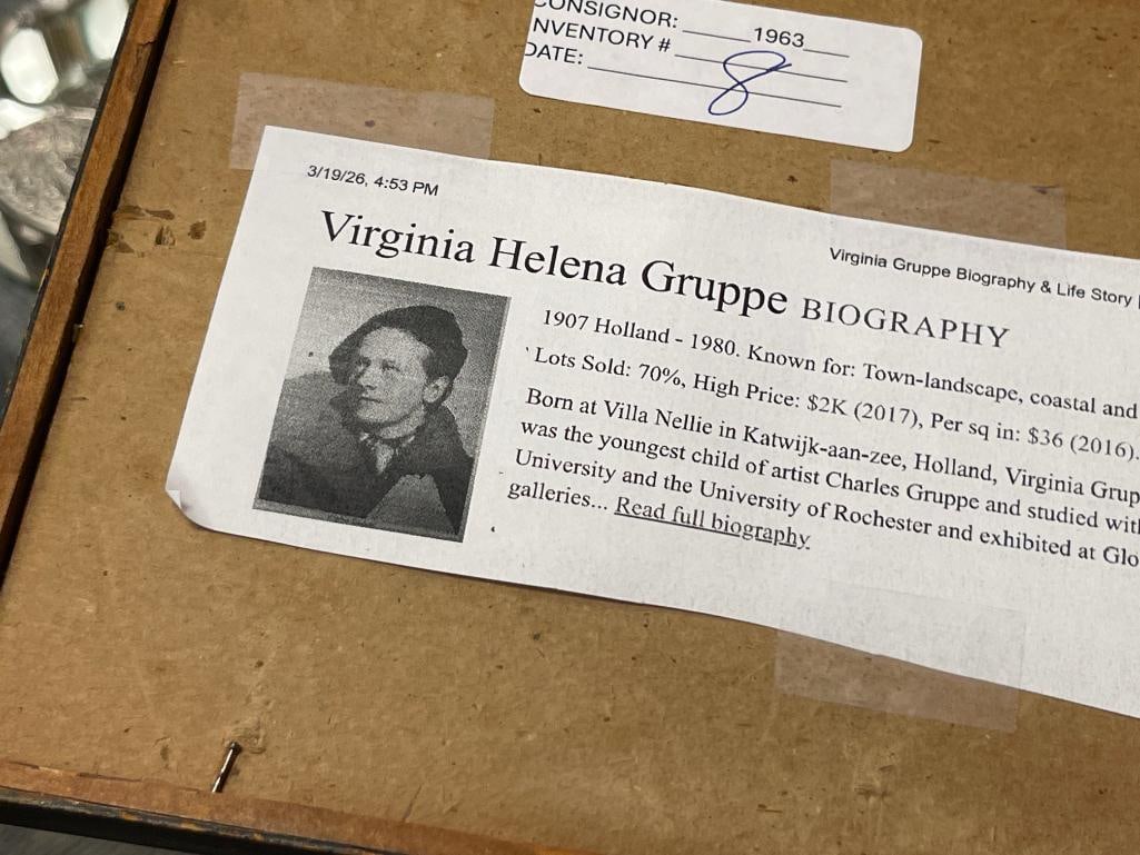 VIRGINIA HELENA GRUPPE AMERICAN ARTIST ORIGINAL MINIATURE WATERCOLOR ON PAPER - 7