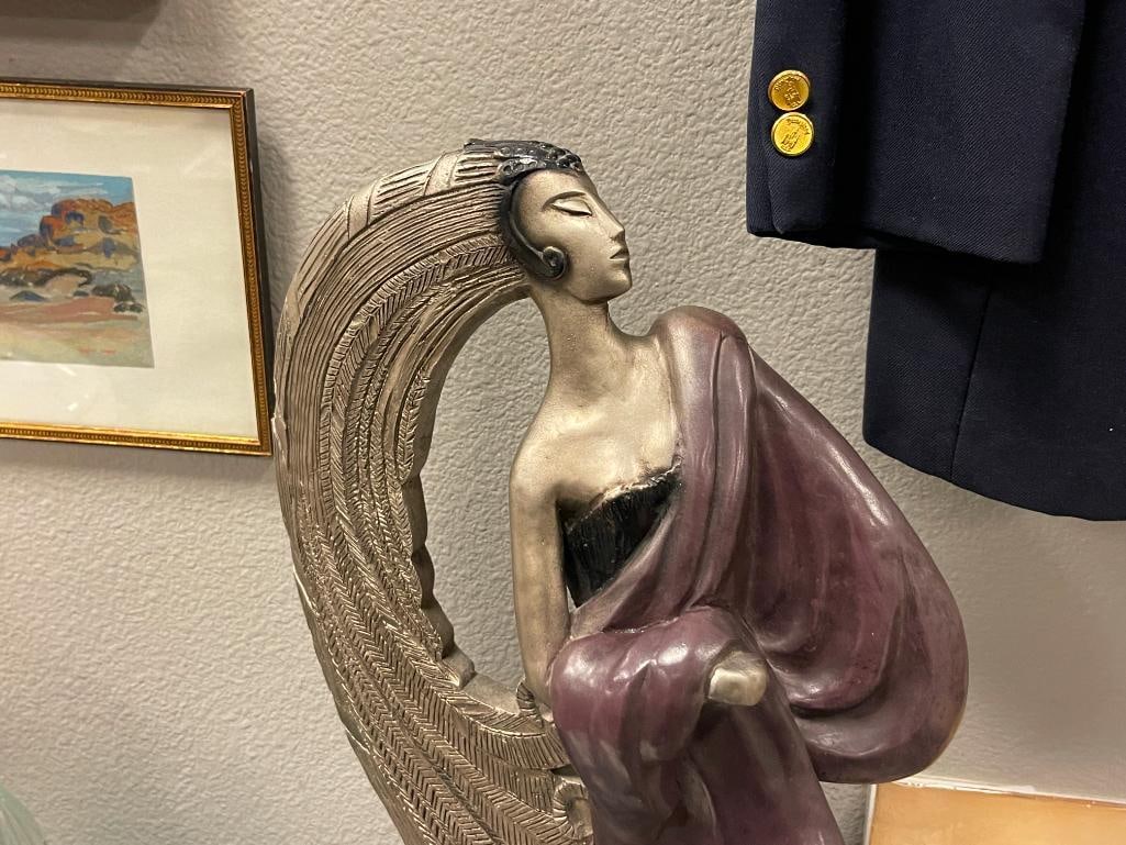AUSTIN PRODUCTIONS 1986 ART DECO STYLED STATUE DESIGN BY ARTIST LE CLERC - 2