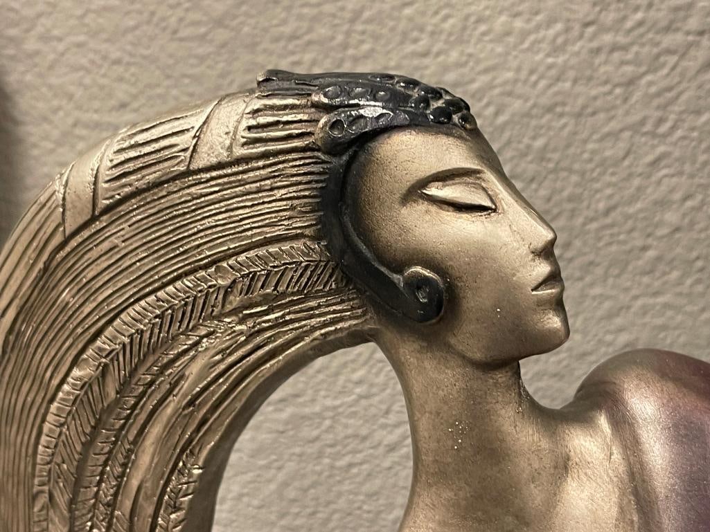 AUSTIN PRODUCTIONS 1986 ART DECO STYLED STATUE DESIGN BY ARTIST LE CLERC - 3
