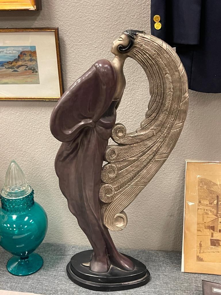 AUSTIN PRODUCTIONS 1986 ART DECO STYLED STATUE DESIGN BY ARTIST LE CLERC - 7