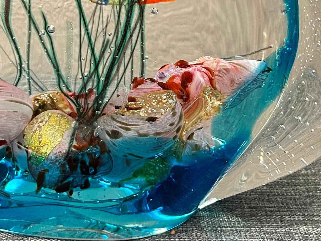 MURANO ART GLASS AQUARIUM FISH ART GLASS SCULPTURE SIGNED GLASS STUDIO MURANO - 4