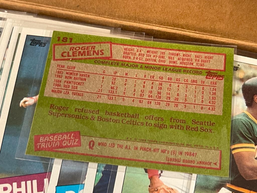 1985 TOPPS BASEBALL CARD SET CAL RIPKEN, ERIC DAVIS, ROGER CLEMENS, KIRBY PUCKETT, DWIGHT GOODEN - 4