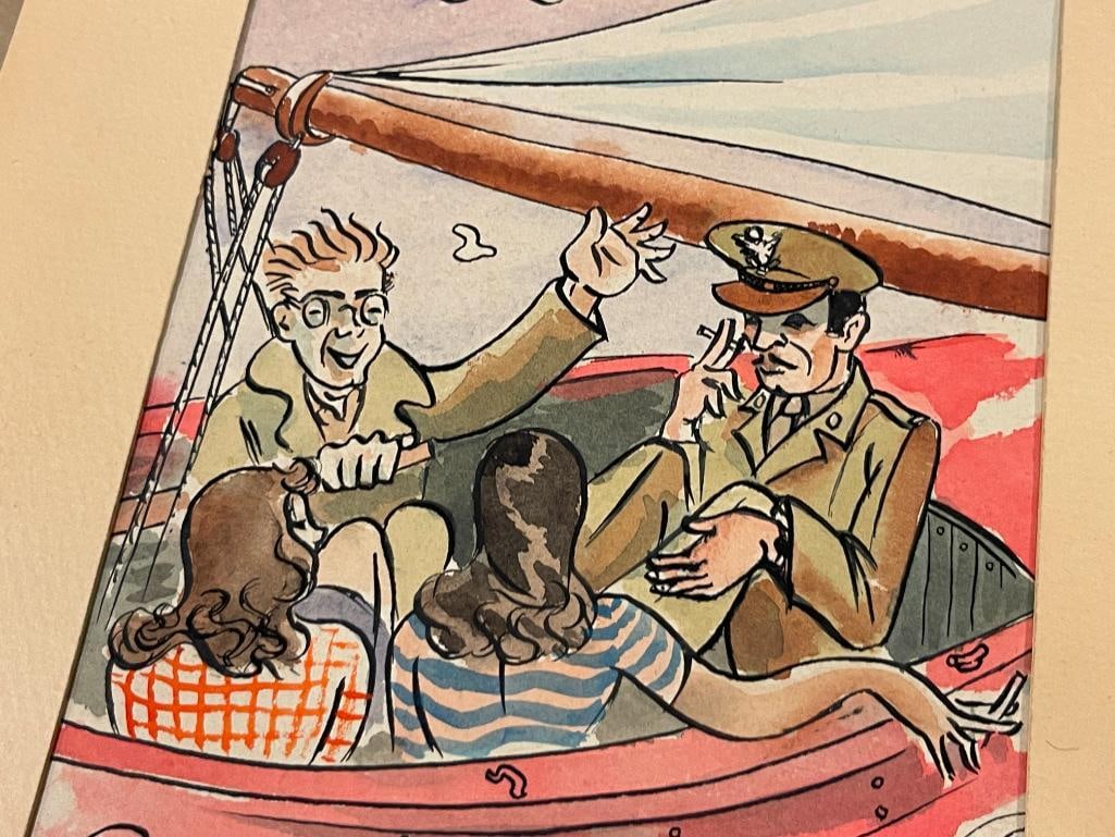 ANTHONY GROSS WWII PROMINENT BRITISH OFFICIAL WAR ARTIST ORIGINAL WATERCOLOR AND INK - 3