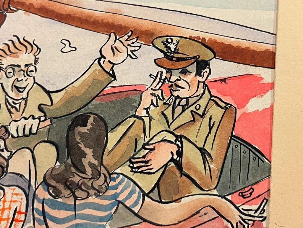 ANTHONY GROSS WWII PROMINENT BRITISH OFFICIAL WAR ARTIST ORIGINAL WATERCOLOR AND INK - 4