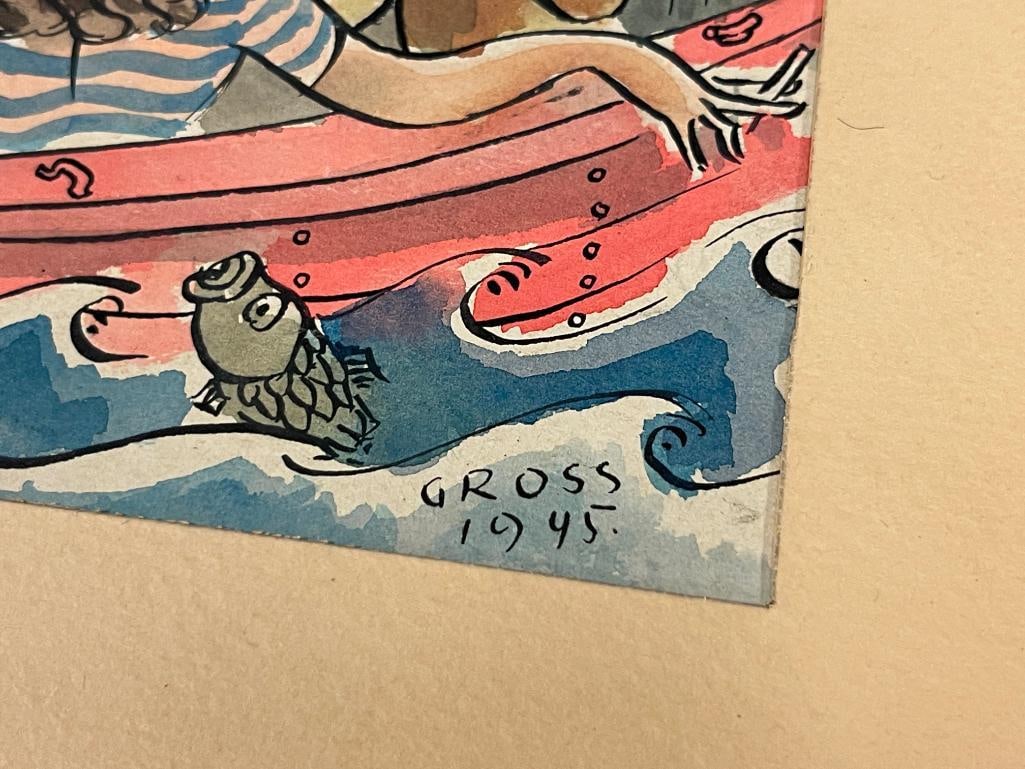 ANTHONY GROSS WWII PROMINENT BRITISH OFFICIAL WAR ARTIST ORIGINAL WATERCOLOR AND INK - 5