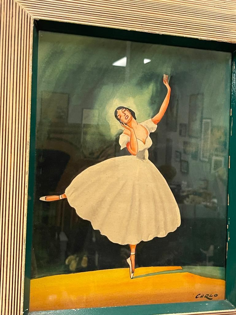 CARLO OF HOLLYWOOD MID-CENTURY ARTIST ORIGINAL WATERCOLOR ON PAPER - 2