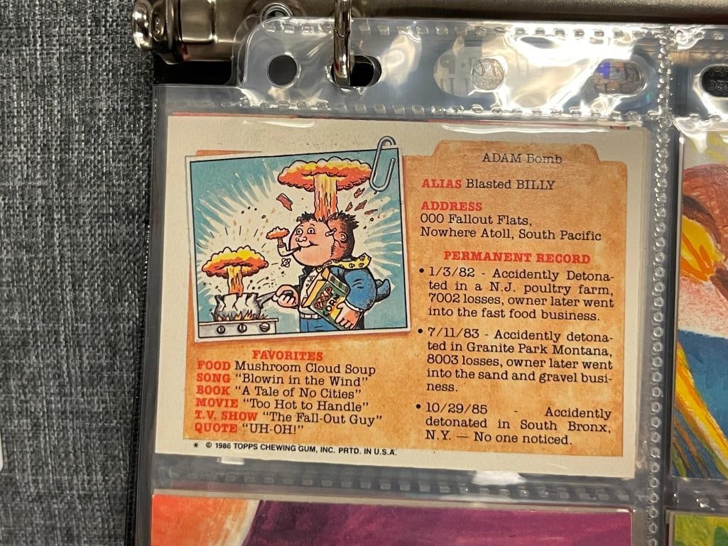 1985-1987 GARBAGE PAIL KIDS SERIES 1-12 COLLECTOR STICKER CARDS PLUS 1985 SERIES 1 EVIL EDDIE - 9