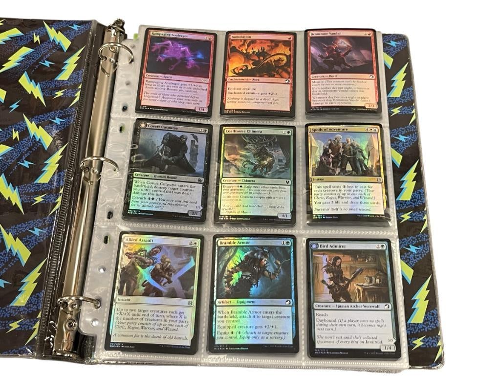 1995--2024 MAGIC THE GATHERING FANTASY GAME CARDS INCLUDES VINTAGE AND HOLOGRAPHIC CARDS: 153 CARDS TOTAL, BINDER INCLUDED