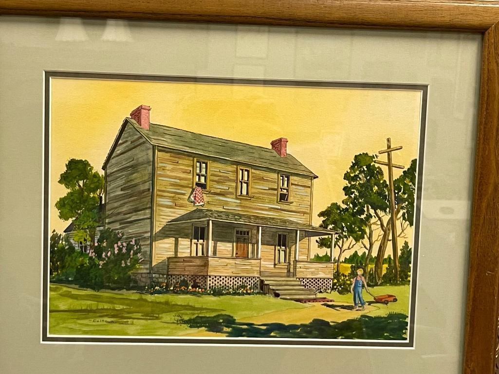 THELMA DAVIS CALHOUN OHIO BORN CARSON CITY, NEVADA ARTIST ORIGINAL WATERCOLOR - 2