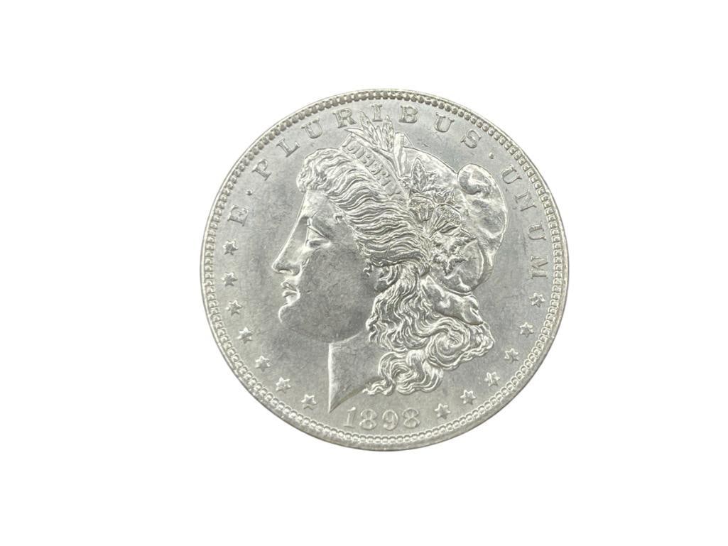 1898 U.S. MORGAN SILVER DOLLAR BU: 90% SILVER 