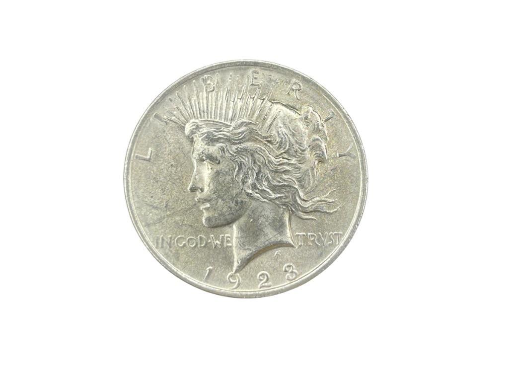 1923 U.S. PEACE SILVER DOLLAR BU: 90% SILVER 