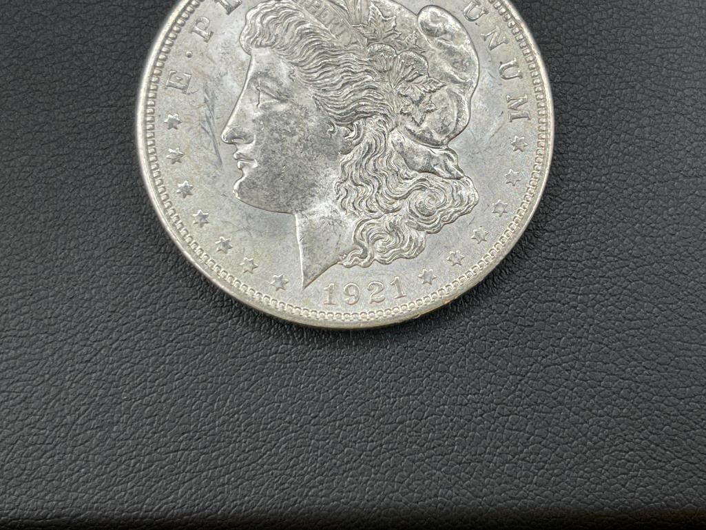 1921-D U.S. MORGAN SILVER DOLLAR BU - 3