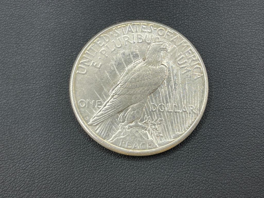 1922-S U.S. PEACE SILVER DOLLAR AU - 4